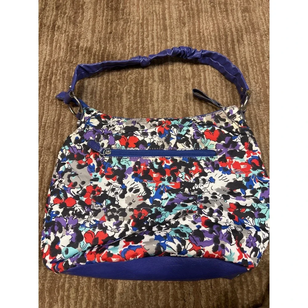 Elle Floral Hobo Bag Purse Shoulder Bag‎ Designer Print Colorful NWOT